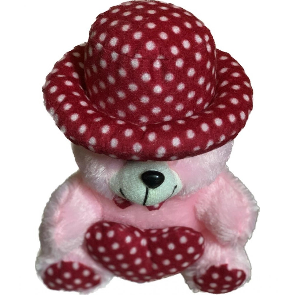 Generic Cap Teddy Bear with Heart (Pink)