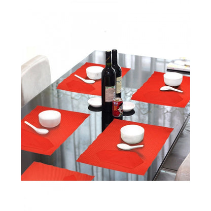 Generic Solid Cotton Place Mats and Napkin Sets (Red)