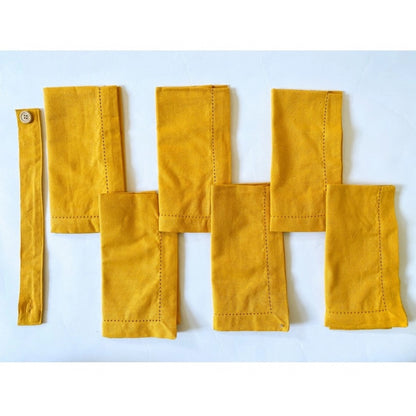 Generic Solid Cotton Napkins Sets (Yellow)