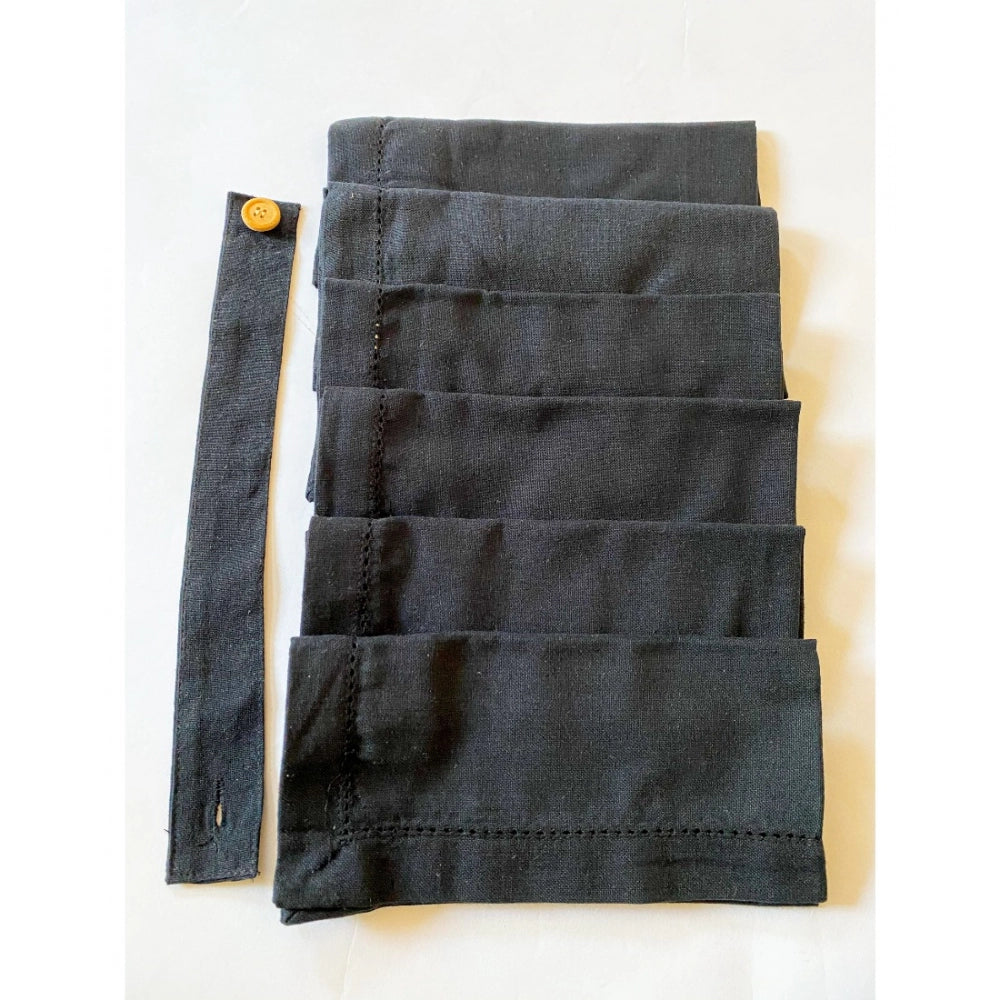 Generic Solid Cotton Napkins Sets (Black)