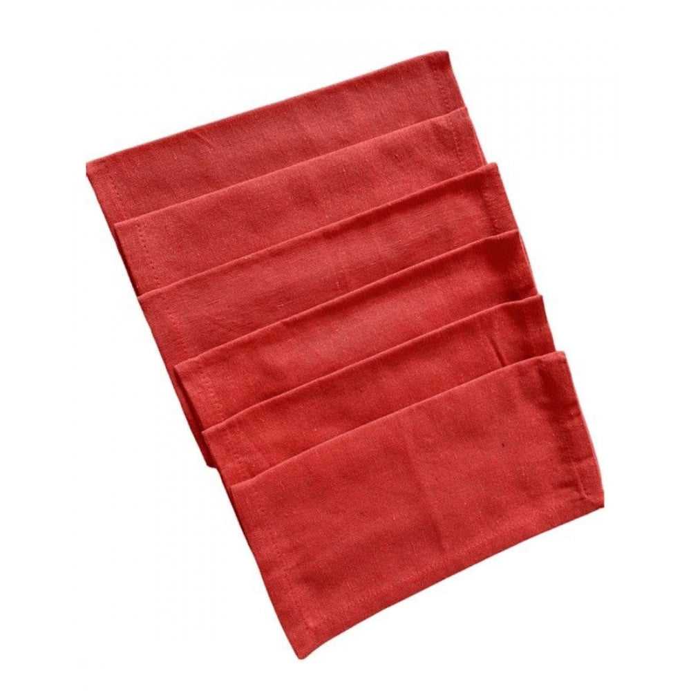 Generic Solid Cotton Napkins Sets (Dark Pink)