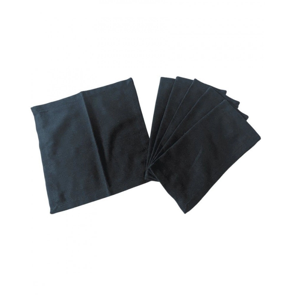 Generic Solid Cotton Napkins Sets (Black)