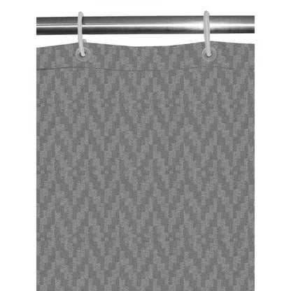 Generic Waves Polyester Plain Shower Curtains with Plastic Eyelets (Dark Grey)