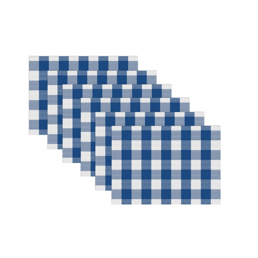 Generic Checked Cotton Place Mats Sets (Royal Blue)