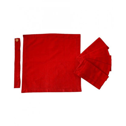 Generic Solid Cotton Napkins Sets (Red)