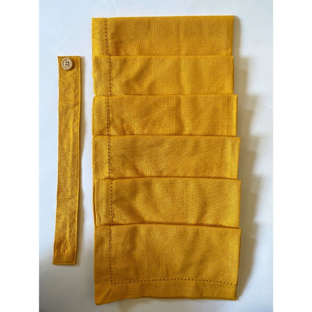 Generic Solid Cotton Napkins Sets (Yellow)