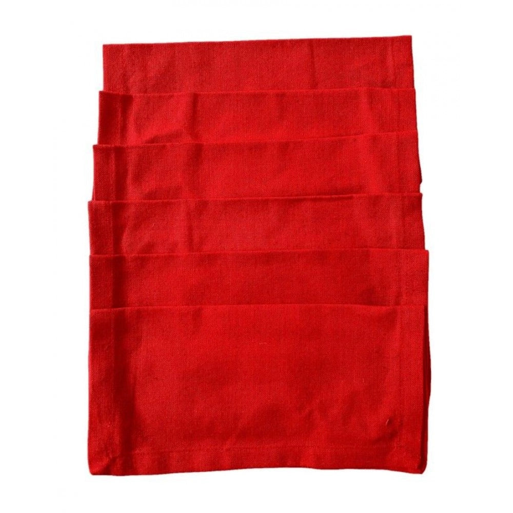 Generic Solid Cotton Napkins Sets (Red)