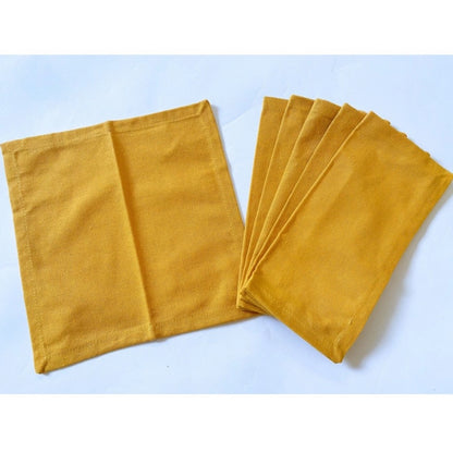 Generic Solid Cotton Napkins Sets (Yellow)