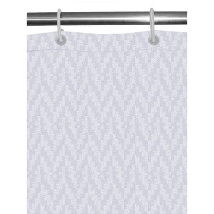 Generic Waves Polyester Plain Shower Curtains with Plastic Eyelets (White)