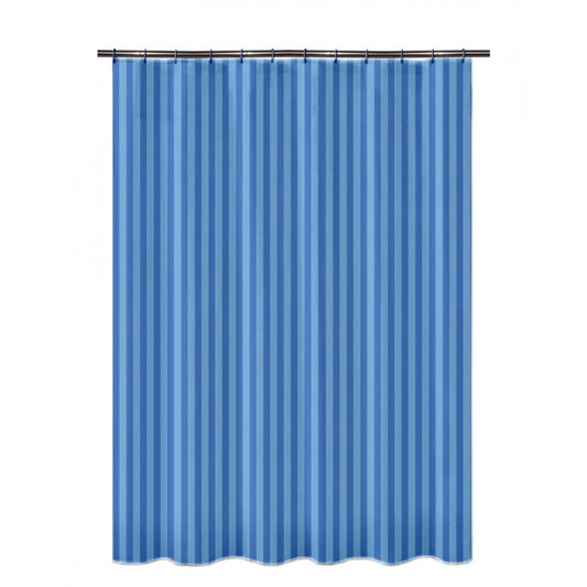 Generic Striped Polyester Plain Shower Curtains with Plastic Eyelets (Blue)