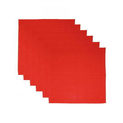 Generic Solid Cotton Place Mats and Napkin Sets (Red)