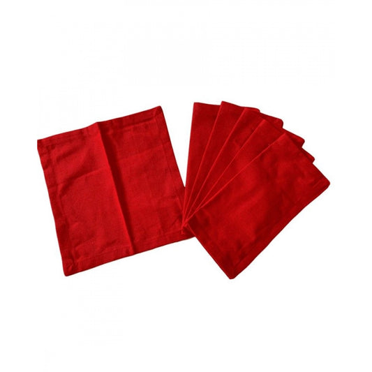 Generic Solid Cotton Napkins Sets (Red)