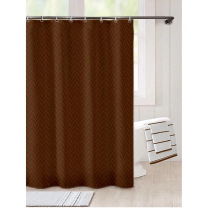 Generic Waves Polyester Plain Shower Curtains with Plastic Eyelets (Dark Brown)