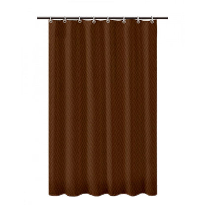 Generic Waves Polyester Plain Shower Curtains with Plastic Eyelets (Dark Brown)