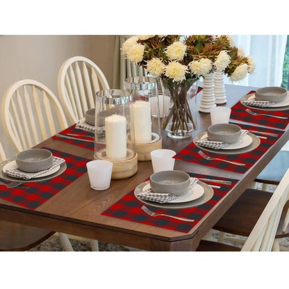 Generic Checked Cotton Place Mats Sets (Red &amp; Black)