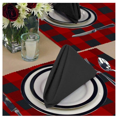 Generic Checked Cotton Place Mats Sets (Red &amp; Black)