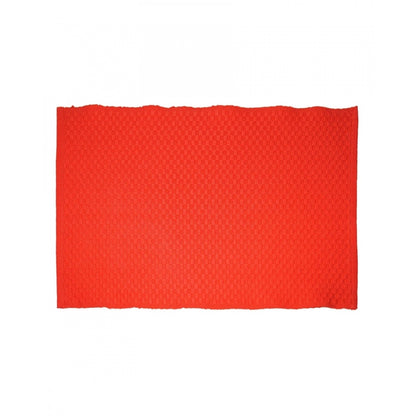 Generic Solid Cotton Place Mats and Napkin Sets (Red)