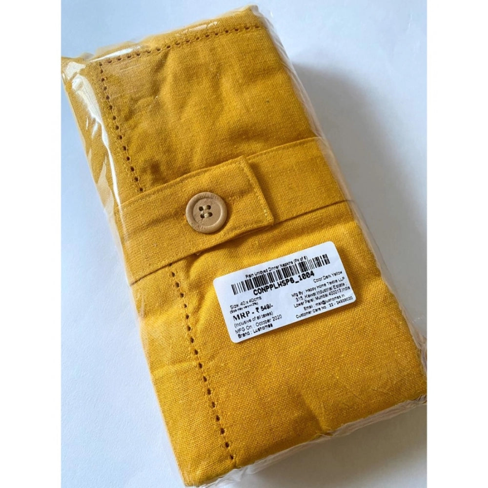 Generic Solid Cotton Napkins Sets (Yellow)