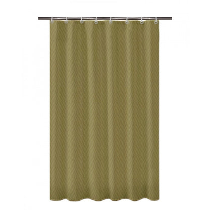 Generic Waves Polyester Plain Shower Curtains with Plastic Eyelets (Light Green)