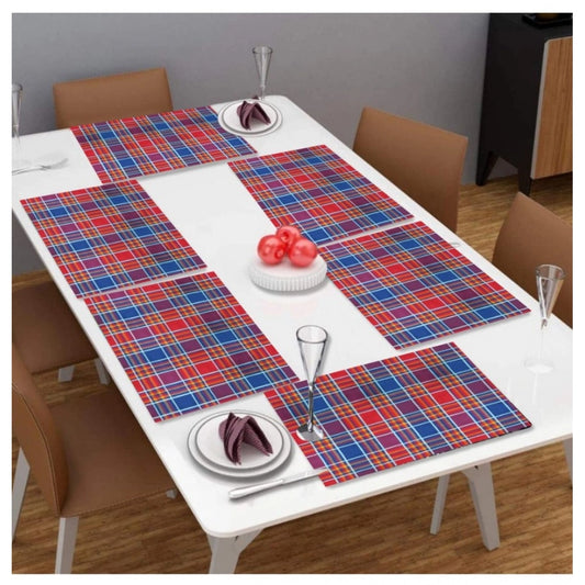 Generic Checked Cotton Place Mats Sets (Multicolor)