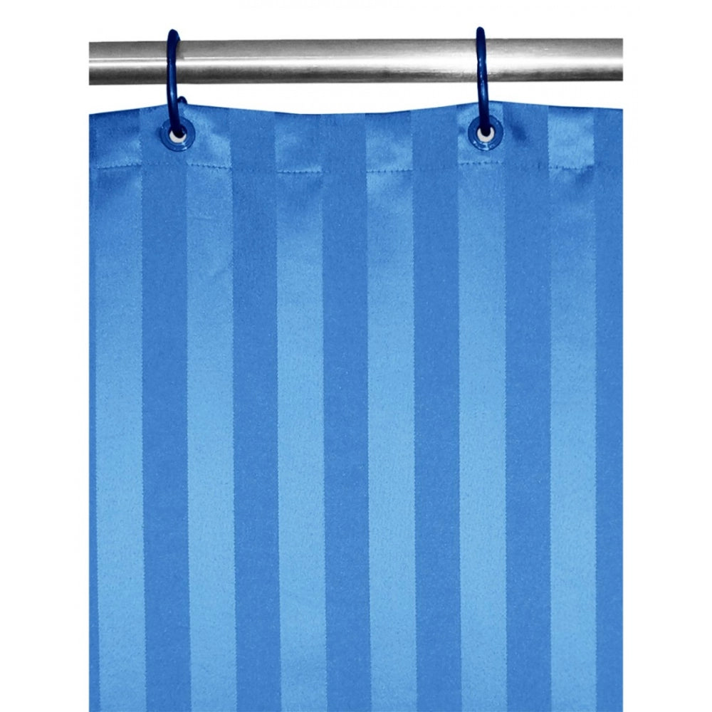 Generic Striped Polyester Plain Shower Curtains with Plastic Eyelets (Blue)