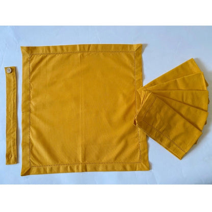 Generic Solid Cotton Napkins Sets (Yellow)