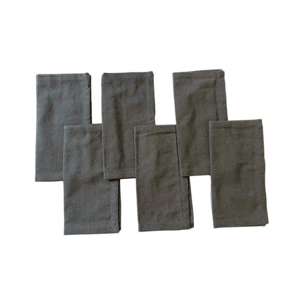 Generic Solid Cotton Napkins Sets (Grey)