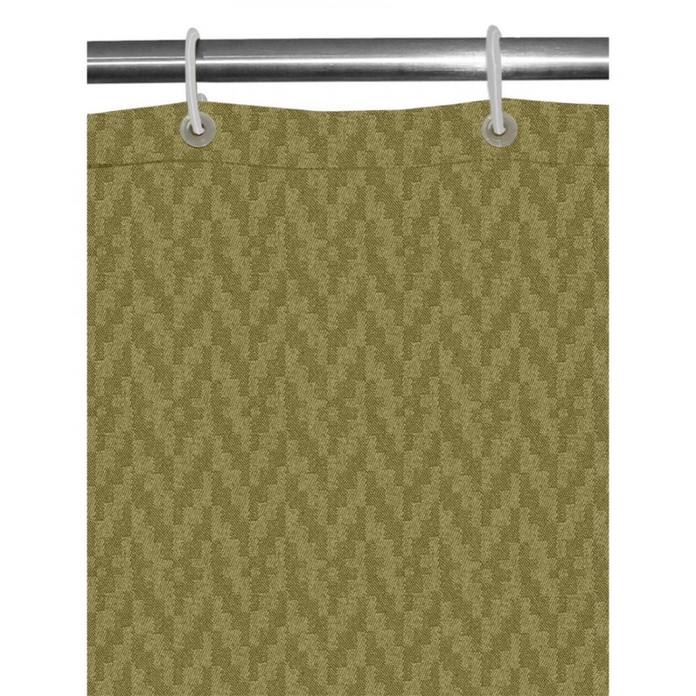 Generic Waves Polyester Plain Shower Curtains with Plastic Eyelets (Light Green)