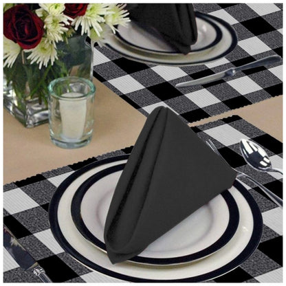 Generic Checked Cotton Place Mats Sets (Black)