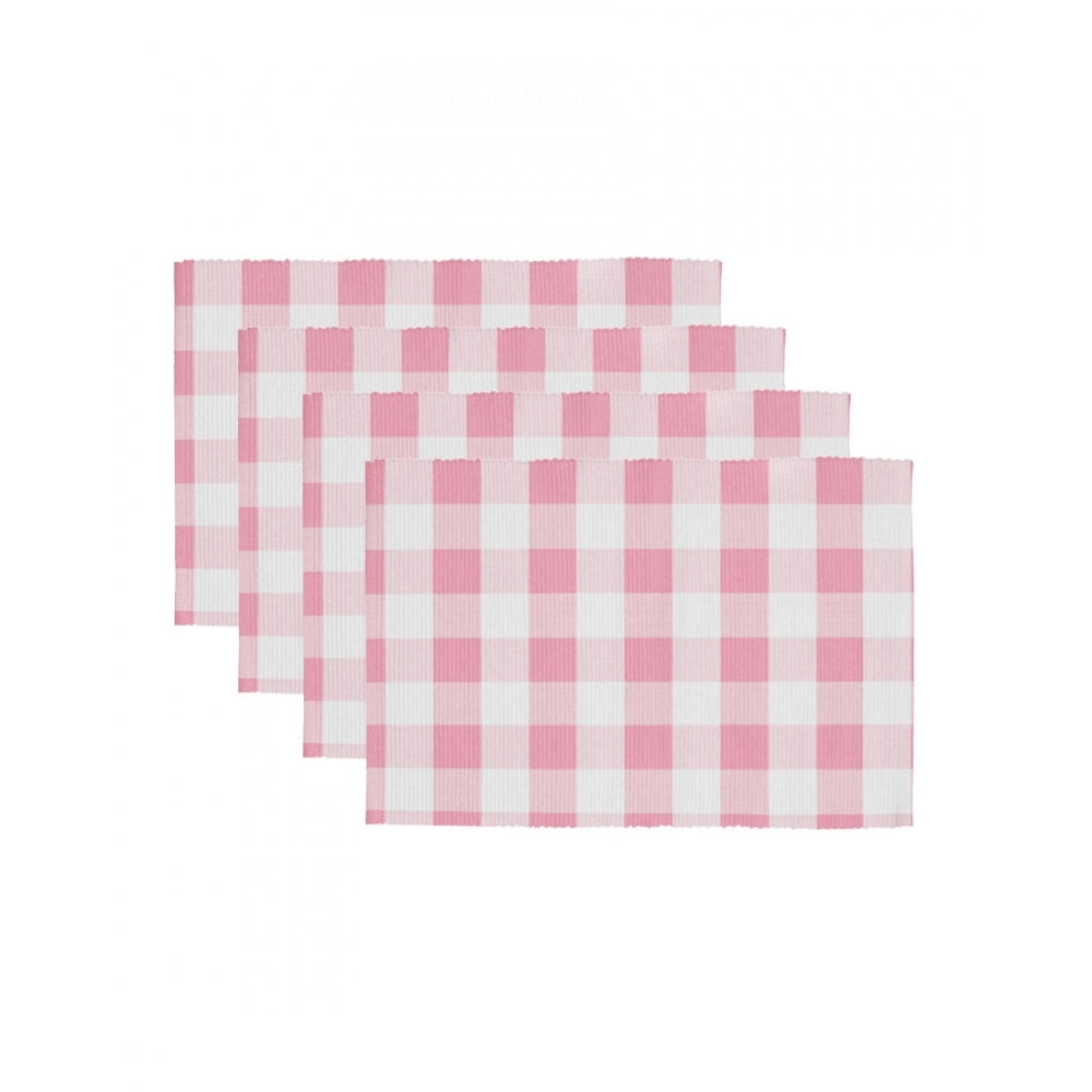 Generic Checked Cotton Place Mats Sets (Pink)