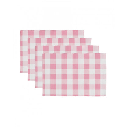 Generic Checked Cotton Place Mats Sets (Pink)