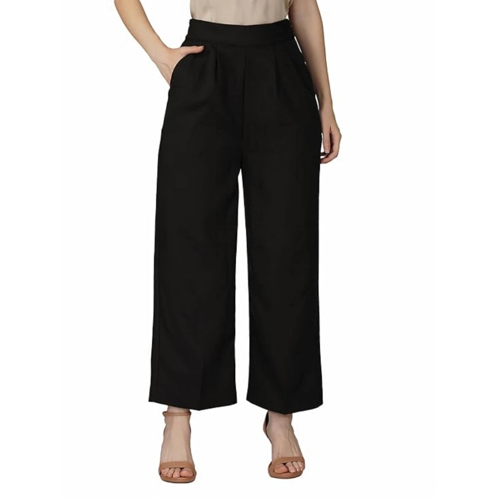 Generic Women's Casual Cotton Solid Pants (Black)