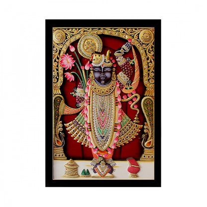 Generic Shrinathji Painting with Synthetic Photo Frame (Multicolor)