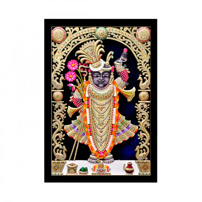 Generic Shrinathji Painting with Synthetic Photo Frame (Multicolor)