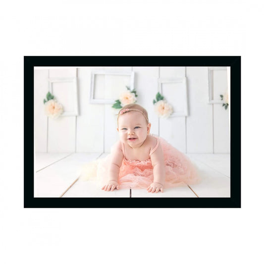 Generic Baby Photo Painting with Synthetic Photo Frame (Multicolor)