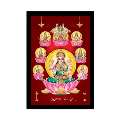 Generic Maa Laxmi Ji Painting with Synthetic Photo Frame (Multicolor)