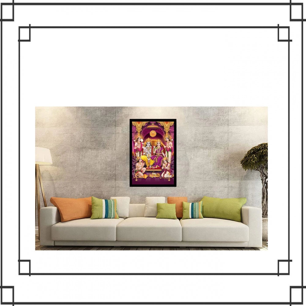 Generic Ayodhya Ram Mandir Painting with Synthetic Photo Frame (Multicolor)