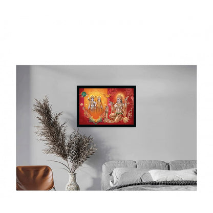 Generic Shree Ram Painting with Synthetic Photo Frame (Multicolor)