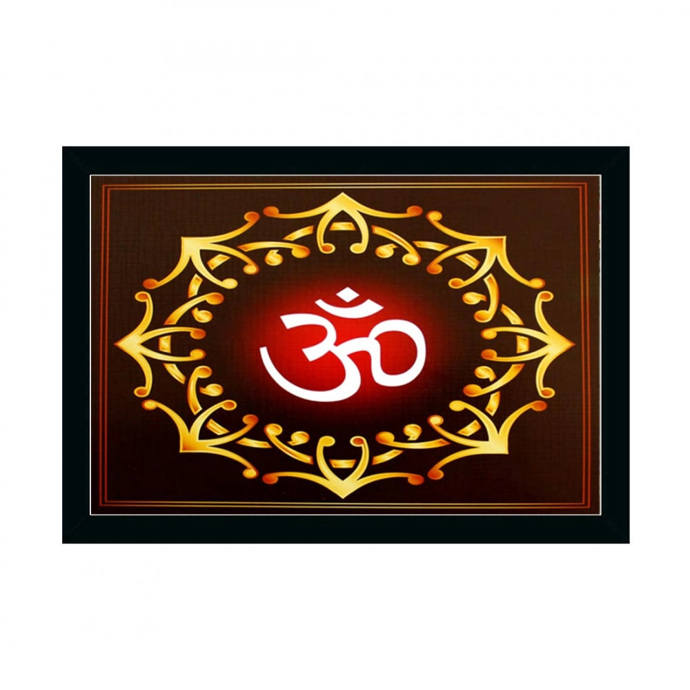 Generic Om Namah Shivay Painting with Synthetic Photo Frame (Multicolor)