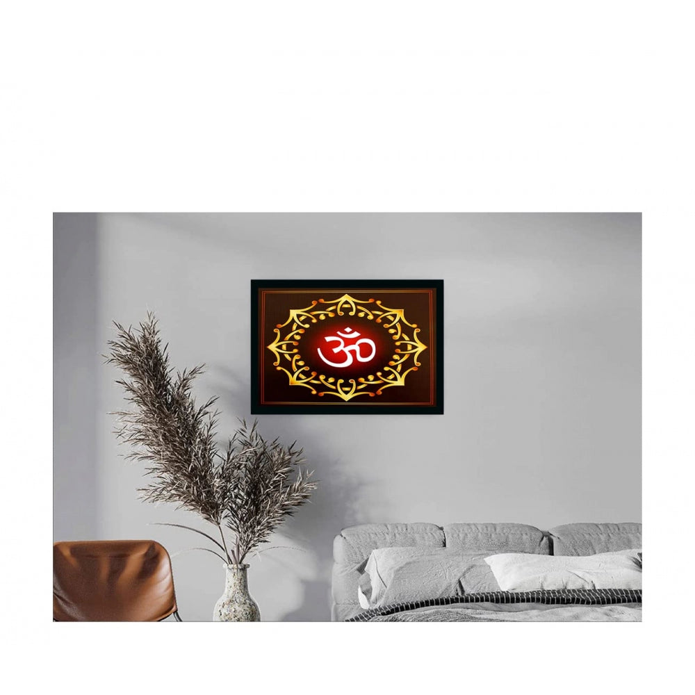 Generic Om Namah Shivay Painting with Synthetic Photo Frame (Multicolor)