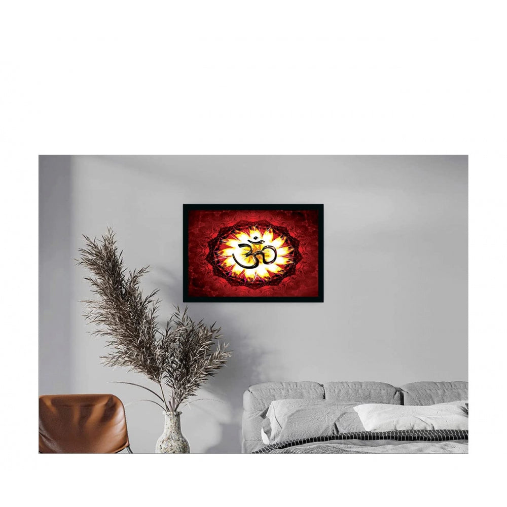 Generic Om Namah Shivay Painting with Synthetic Photo Frame (Multicolor)