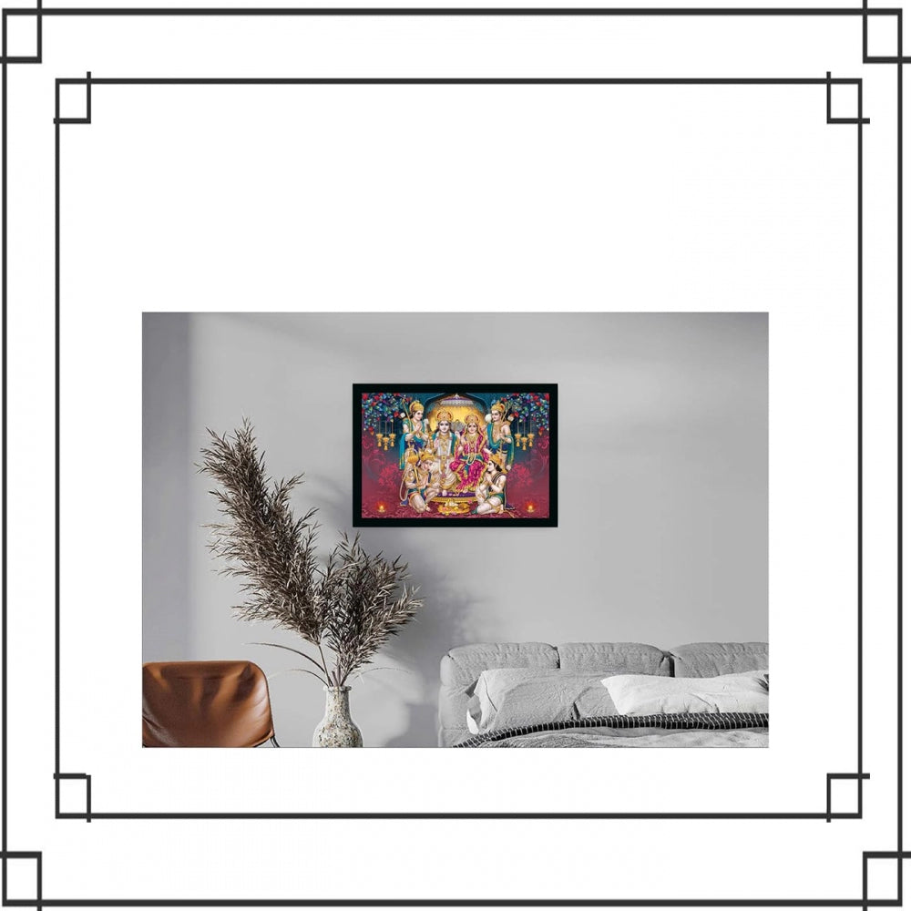 Generic Ayodhya Ram Mandir Painting with Synthetic Photo Frame (Multicolor)