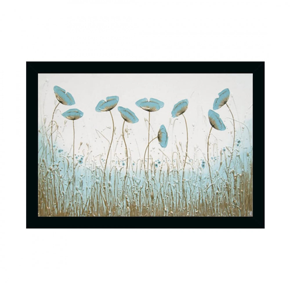 Generic Flower Painting with Synthetic Photo Frame (Multicolor)