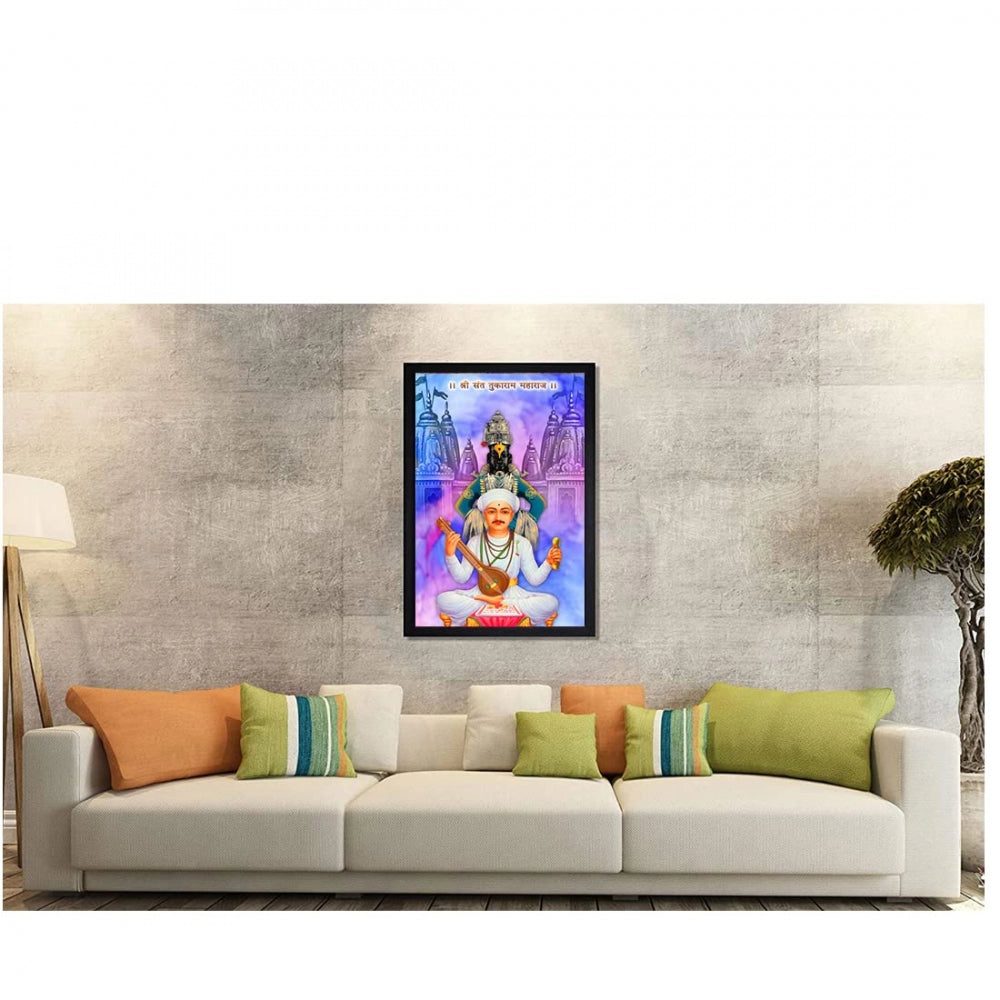 Generic Tukaram Painting with Synthetic Photo Frame (Multicolor)