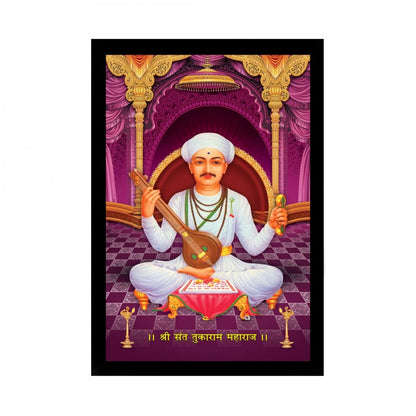 Generic Tukaram Painting with Synthetic Photo Frame (Multicolor)