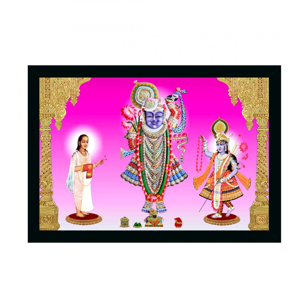 Generic Shrinathji Painting with Synthetic Photo Frame (Multicolor)