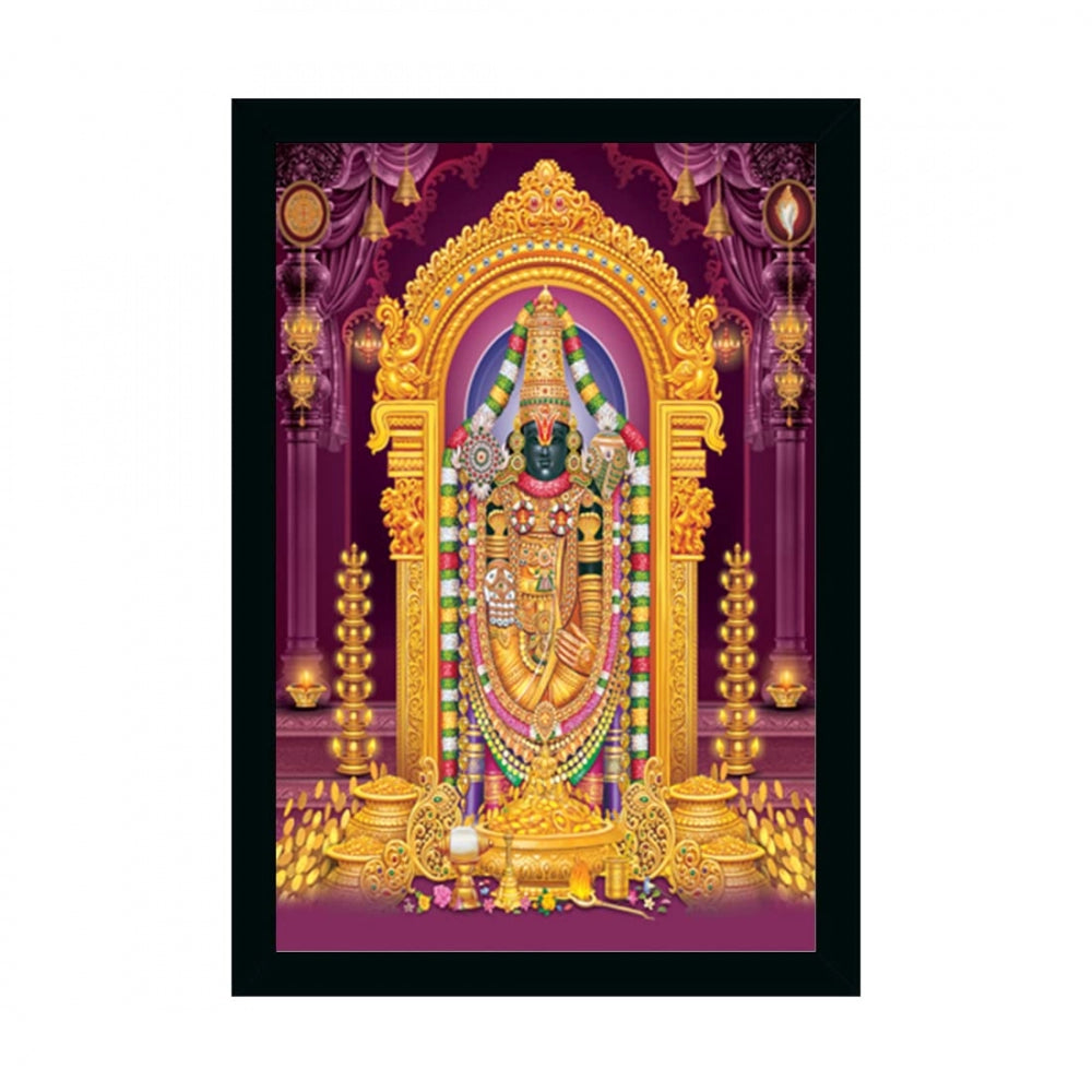 Generic Tirupati Balaji Painting with Synthetic Photo Frame (Multicolor)