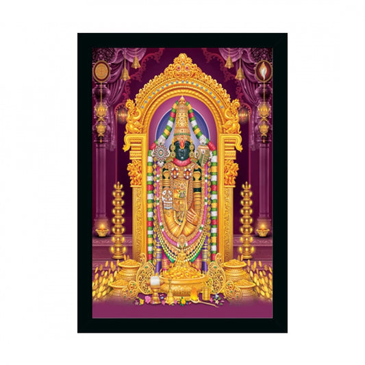 Generic Tirupati Balaji Painting with Synthetic Photo Frame (Multicolor)