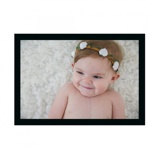 Generic Baby Photo Painting with Synthetic Photo Frame (Multicolor)