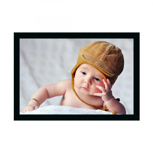 Generic Baby Photo Painting with Synthetic Photo Frame (Multicolor)